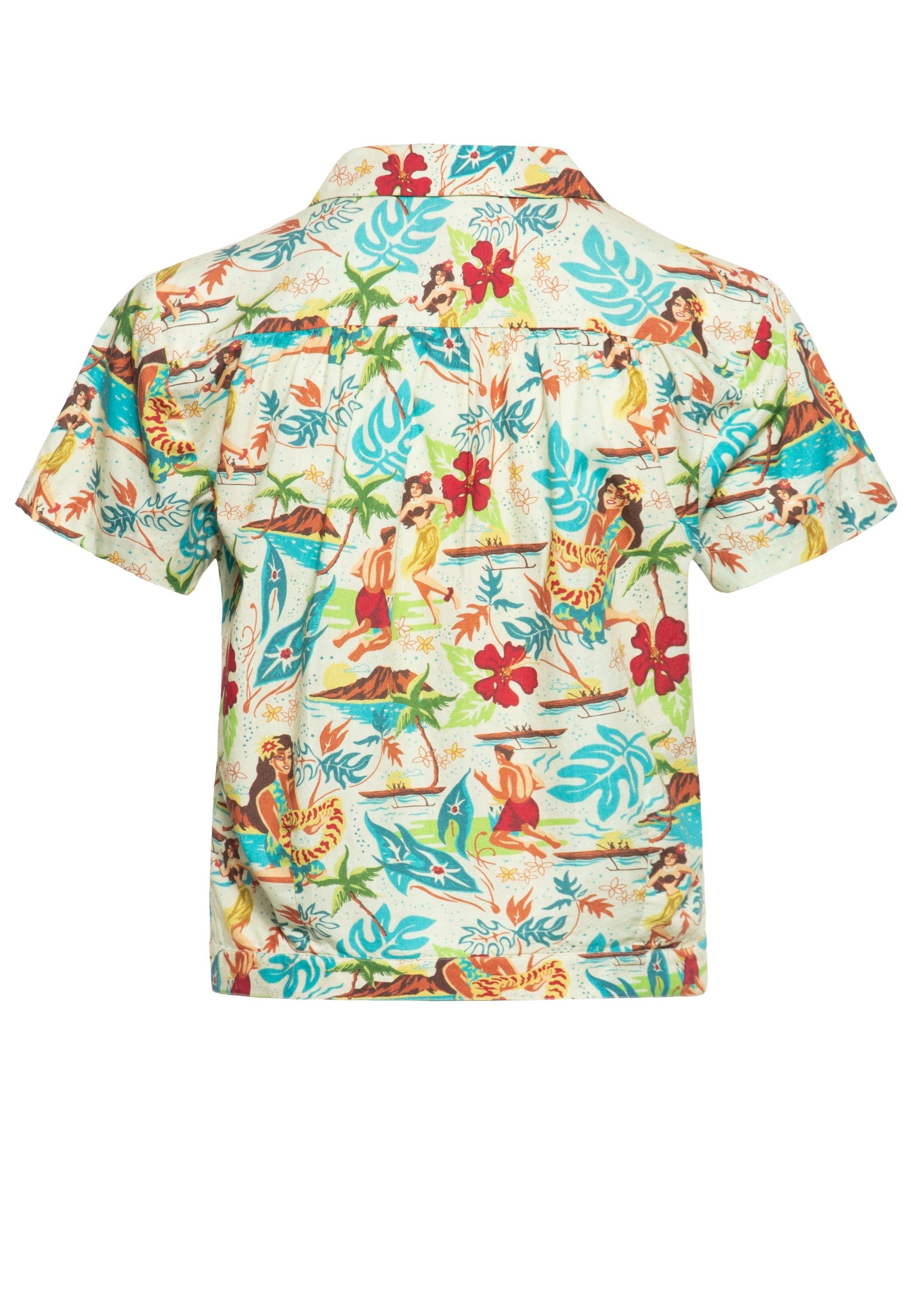 QueenKerosin Hemdbluse im Hawaiianischen Design günstig online kaufen