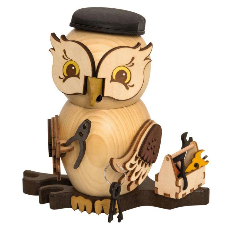 Kuhnert Weihnachtsfigur Kuhnert Räucherfigur Eule Handwerker (1 St)