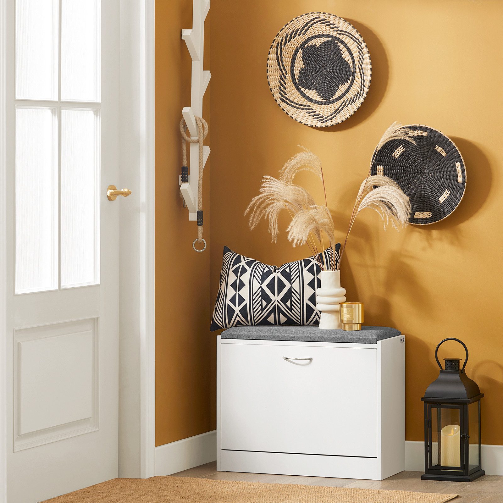 SoBuy Schuhbank FSR16, mit Sitzkissen Schuhregal Schuhkipper mit 1 Klappe S günstig online kaufen