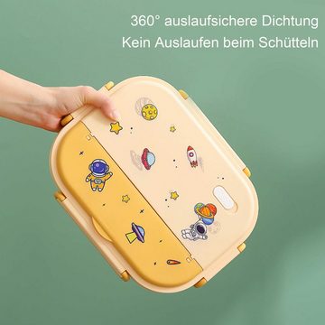 KÜLER Lunchbox Lunchbox für Kinder, Edelstahl 316, fünf Fächer, isolierte Lunchbox, (Spar-Set), Mit Löffel und Suppenteller, Edelstahl 316, vier seitliche Verschlüsse