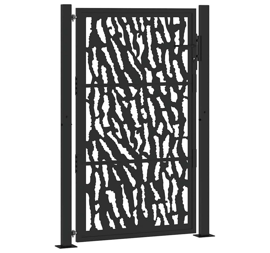 Thumbnail - vidaXL Gartentor, Gartentor Schwarz 105x155 cm Stahl Spurendesign