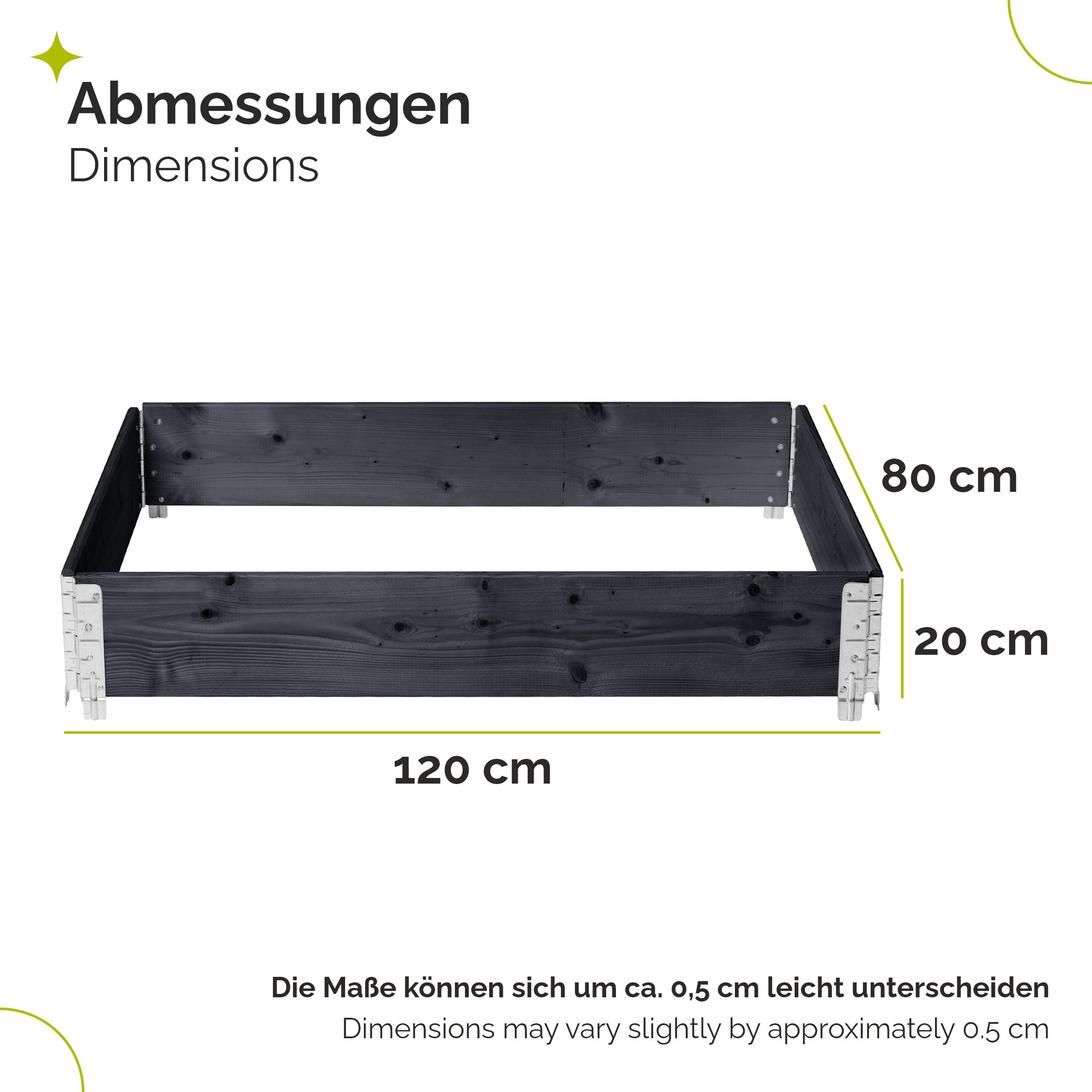 Garronda Auflagenbox Holzaufsatzrahmen für Palette Holzkiste (ohne Palette) GD-0096 (3 St)