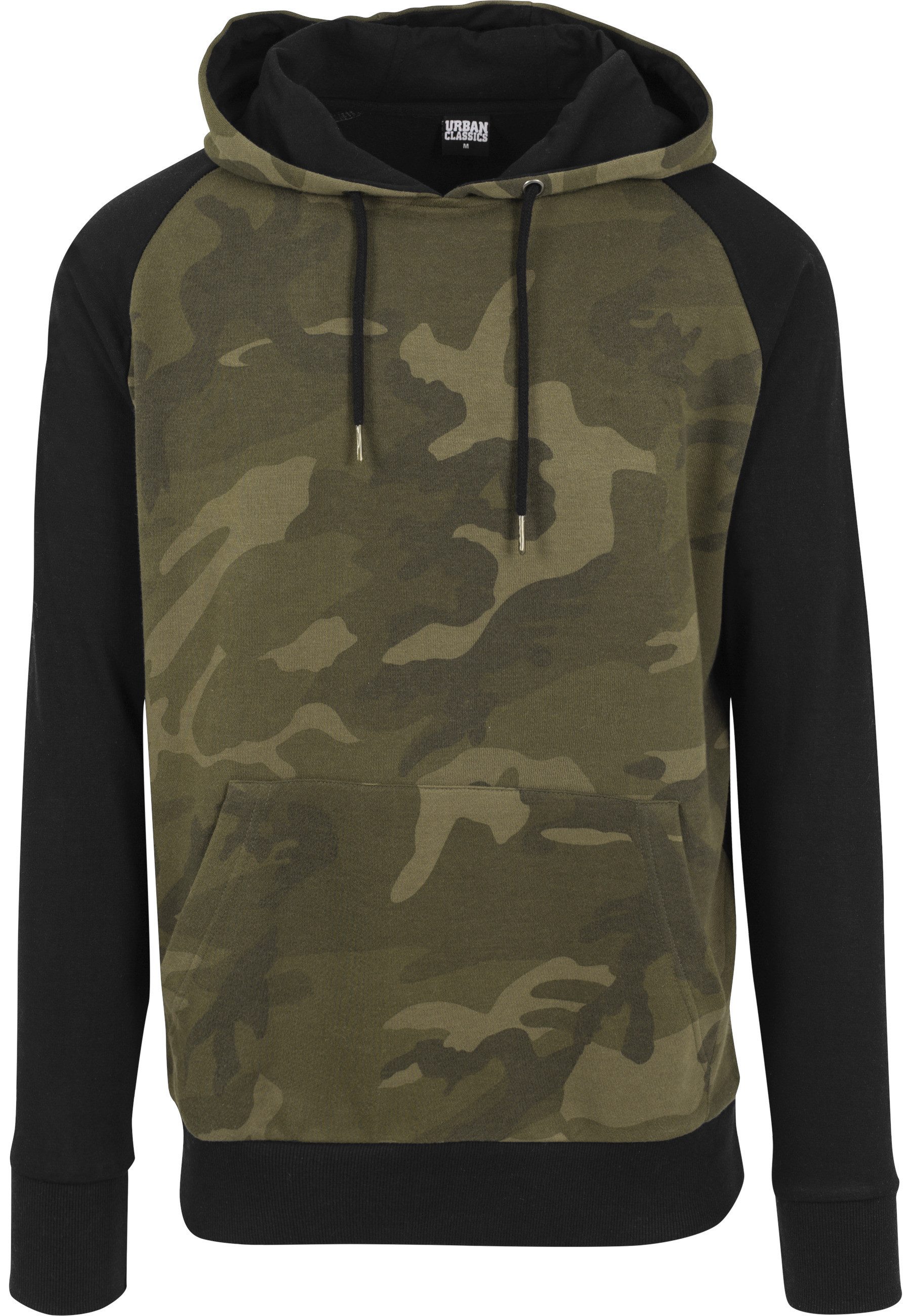 URBAN CLASSICS Rundhalspullover Urban Classics Herren Camo Contrast Raglan Hoody (1-tlg)