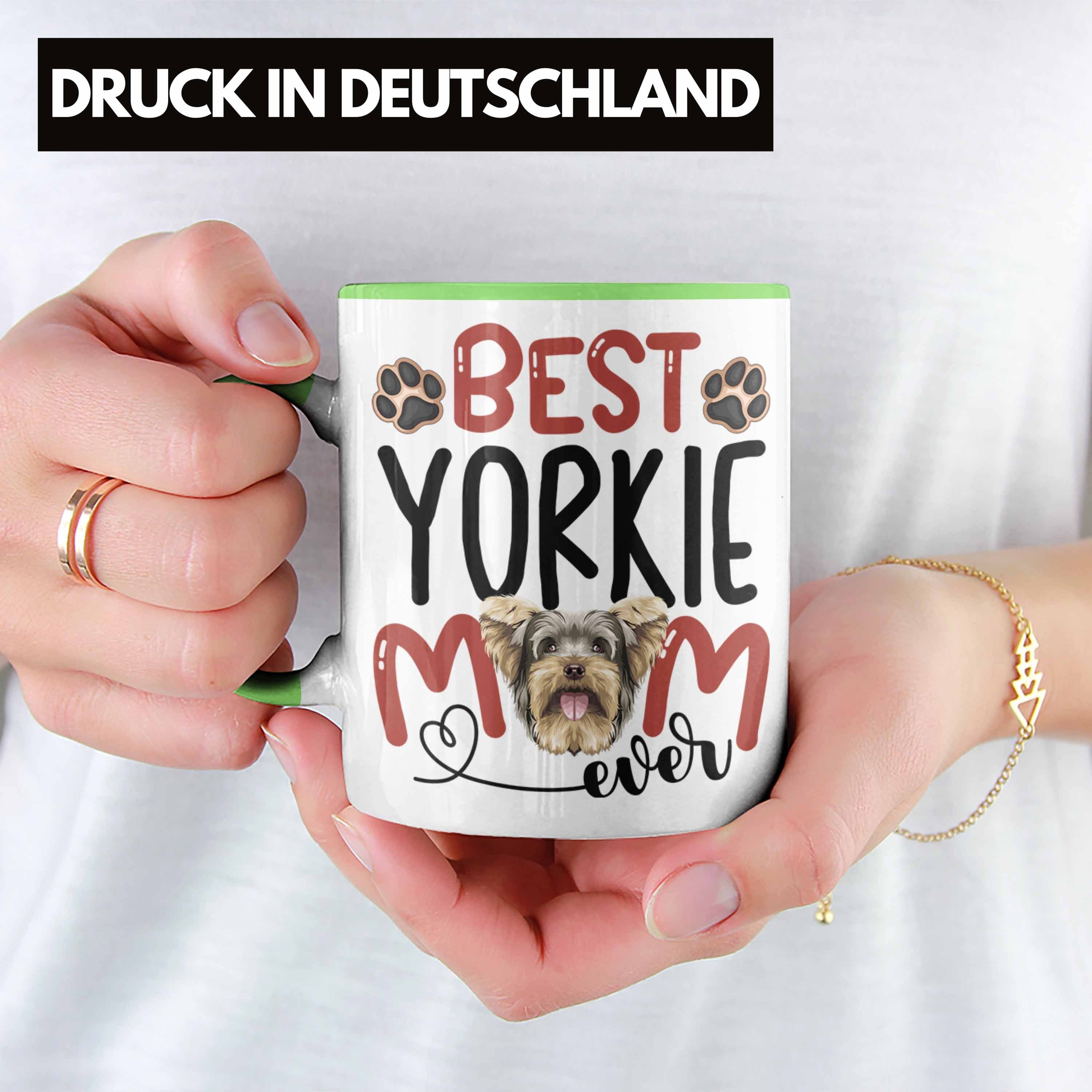Yorkie Trendation Mom Geschenkidee Besi Spruch Lustiger Tasse Besitzerin Grün Tasse Geschenk