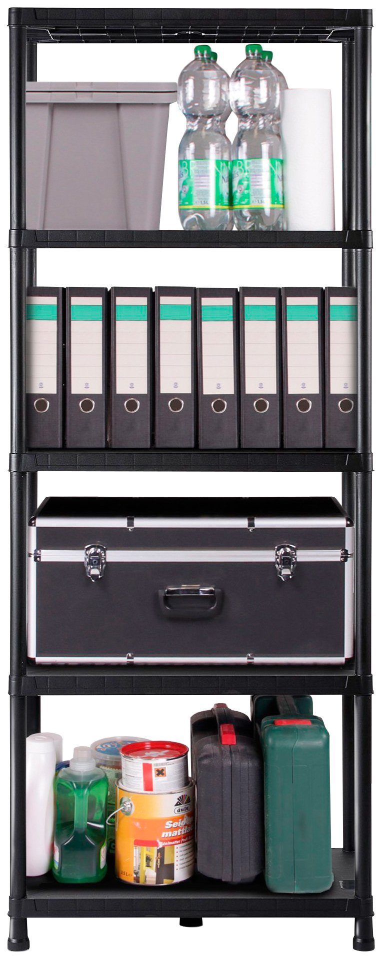 ONDIS24 Shelving Unit, Set of 2, 5 Shelves each, Plastic