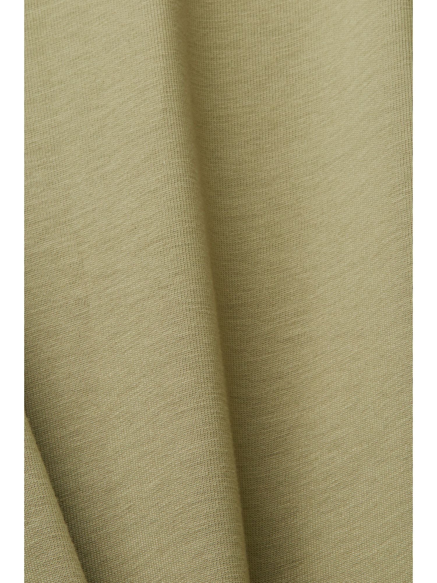LIGHT T-Shirt Esprit mit % Baumwolle Collection KHAKI Brust-Print, (1-tlg) 100 Jersey-T-Shirt