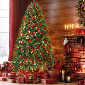 Salcar Künstlicher Weihnachtsbaum Künstlicher Weihnachtsbaum mit Beleuchtung Warmweiß LED Tannenbaum, 180cm mit 580 Spitzen und 250 LEDs