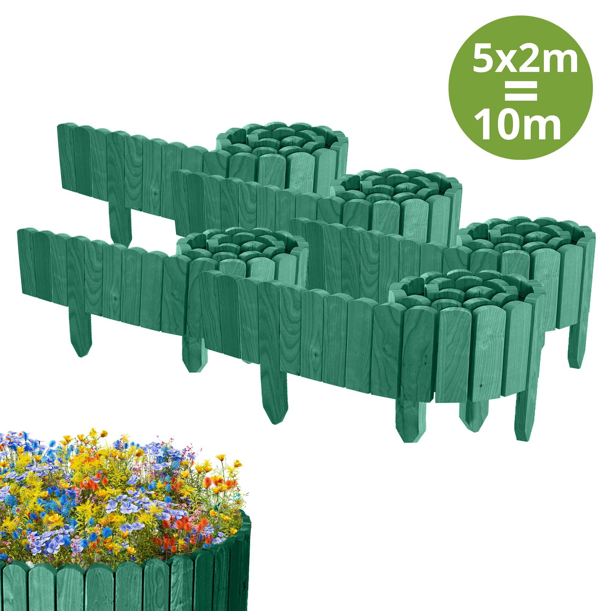 Floranica Beetbegrenzung Rollborder Flexibler Holzzaun aus günstig online kaufen