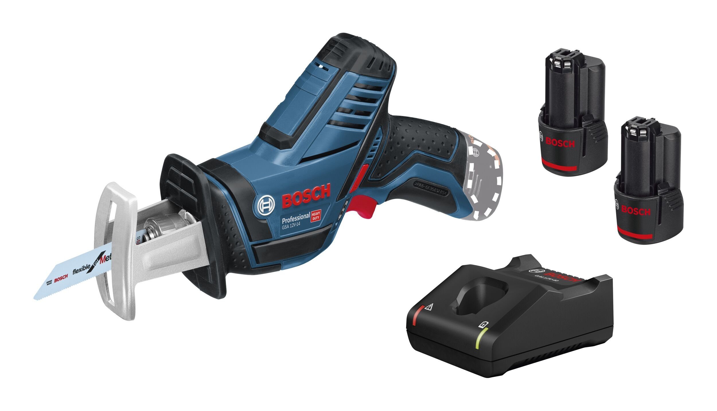 Bosch Professional Akku-Säbelsäge GSA 12V-14, Mit 2x Akku 3 Ah - in L-BOXX 102