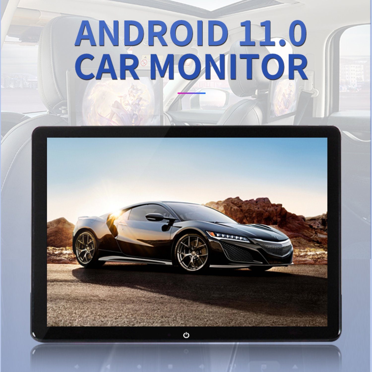 TAFFIO Univers. Android Bluetooth Auto 12"Touch Monitor Navigationsgerät Kopfstützen WiFi LTE