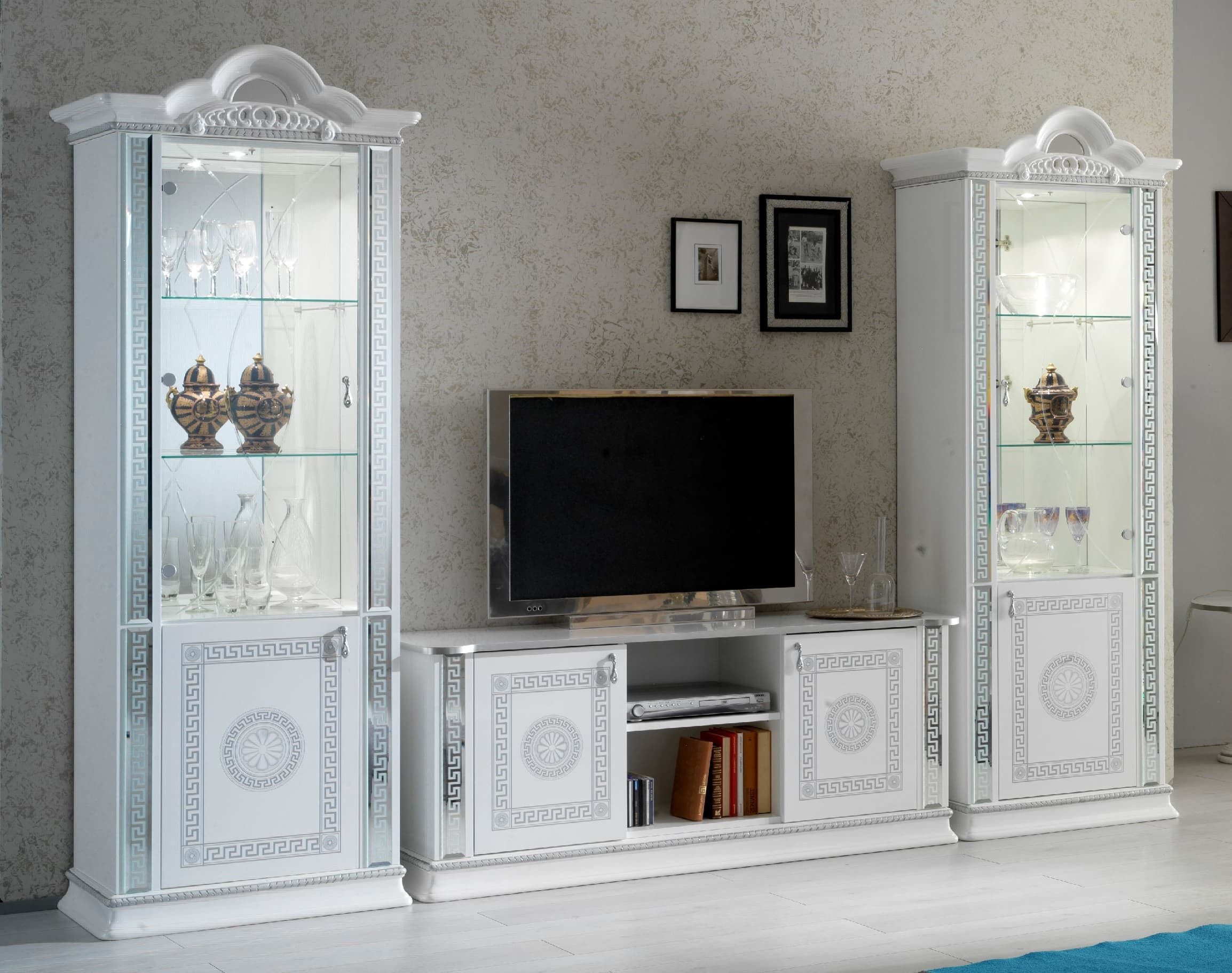 Interdesign24 Wohnwand Venus, (3-Teilig, im Barock-Stil, mit Silberverzieru günstig online kaufen