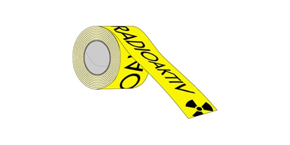 Hinweisschild Aufkleber Warnband Radioaktiv, Folie, 50 mm x 66 m
