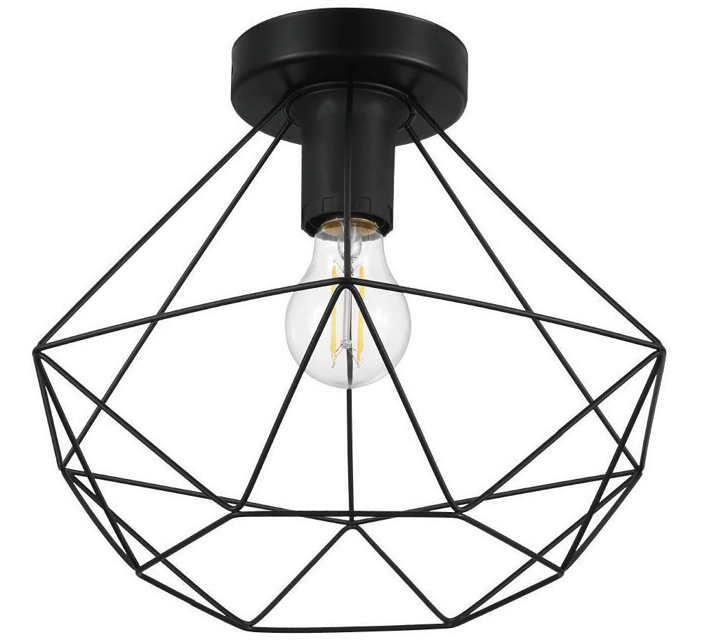 EGLO Deckenleuchte TARBES, ohne Leuchtmittel, Wohnzimmerlampe, Esszimmer, Flur, Drahtgeflecht, 1flammig, 32,5x27,5cm