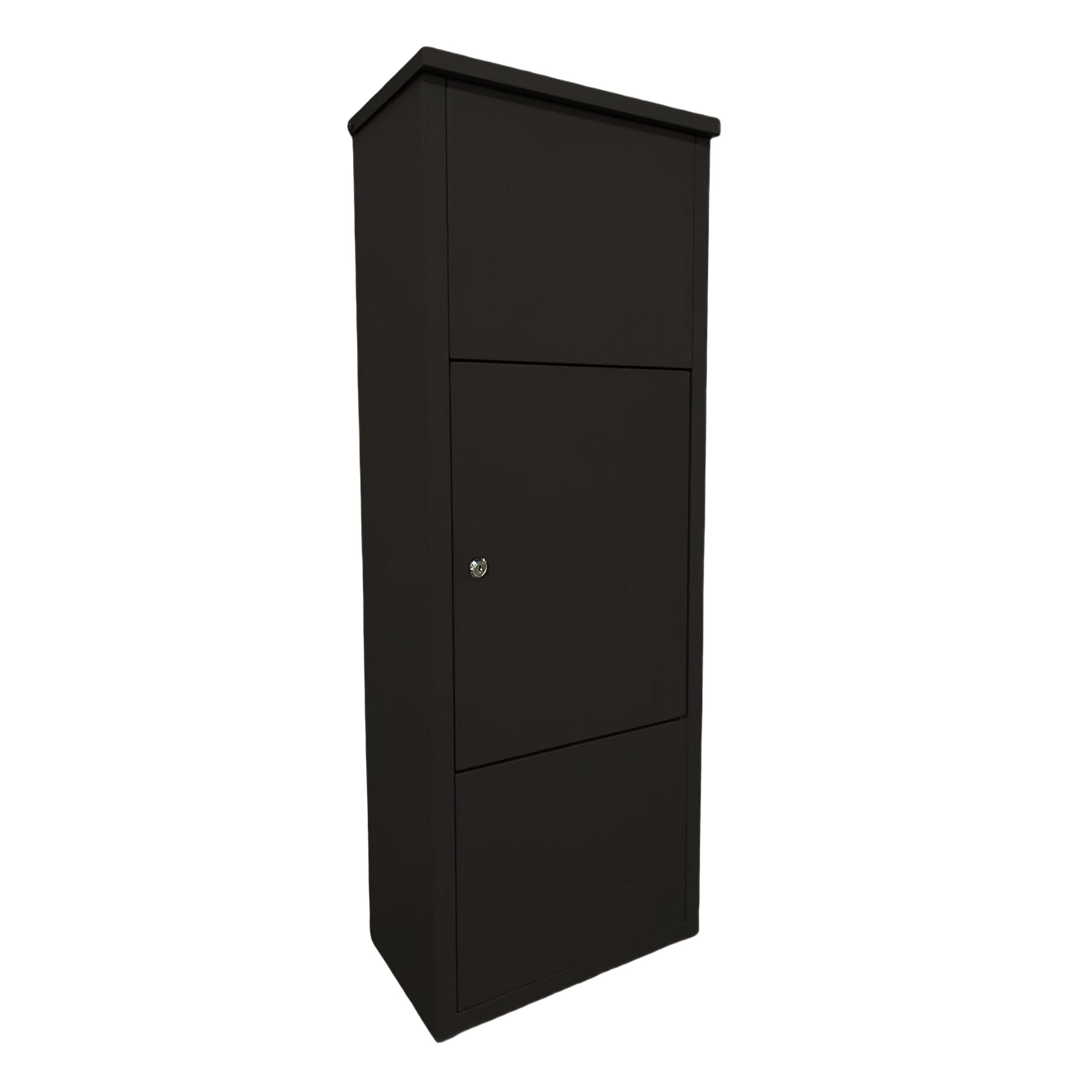 relaxdays Paketbriefkasten Paketbox mit 4 Schlüsseln (5-St), schwarz