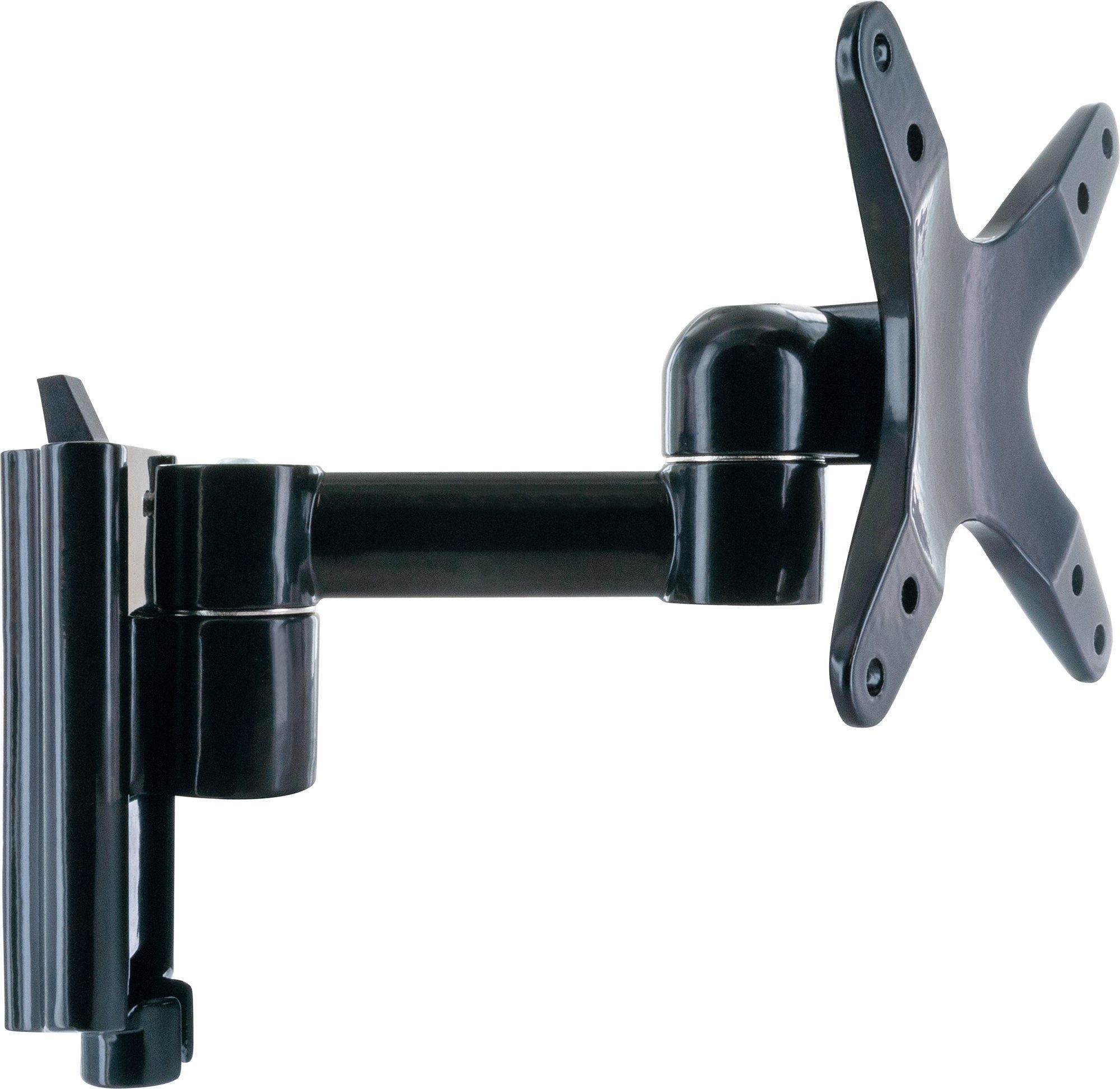 Schwaiger TV-Wandhalterung LWH031 031, (bis 30 Zoll, neigbar, schwenkbar, bis 18kg, bis 100x100mm, integrierte Kabelführung und Wasserwaage, schwarz)