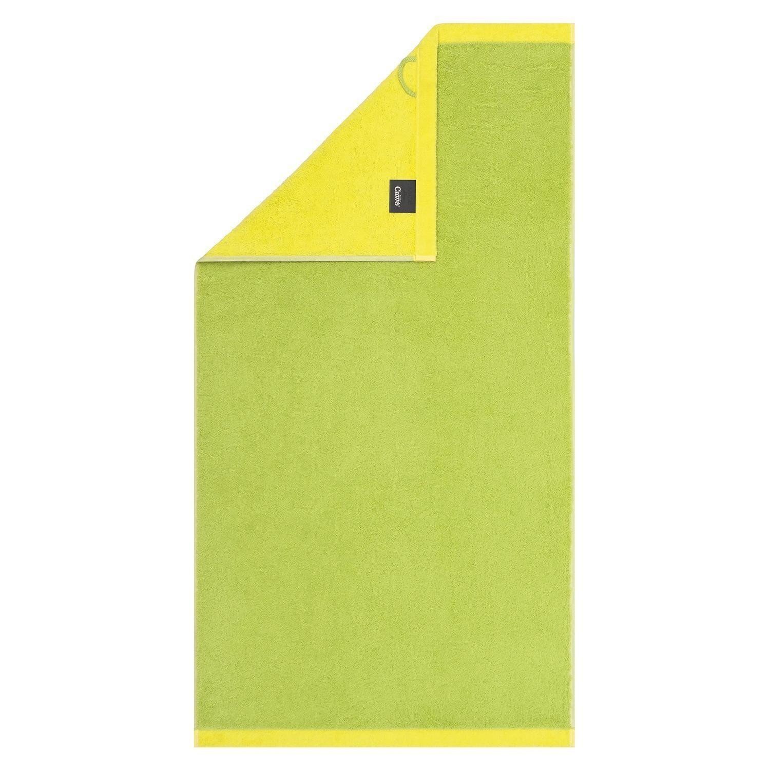 Cawö Handtuch LIFESTYLE SPLASH, B 50 cm, L 100 cm, Grün, Gelb, Frottee (1-St), 100 % Baumwolle