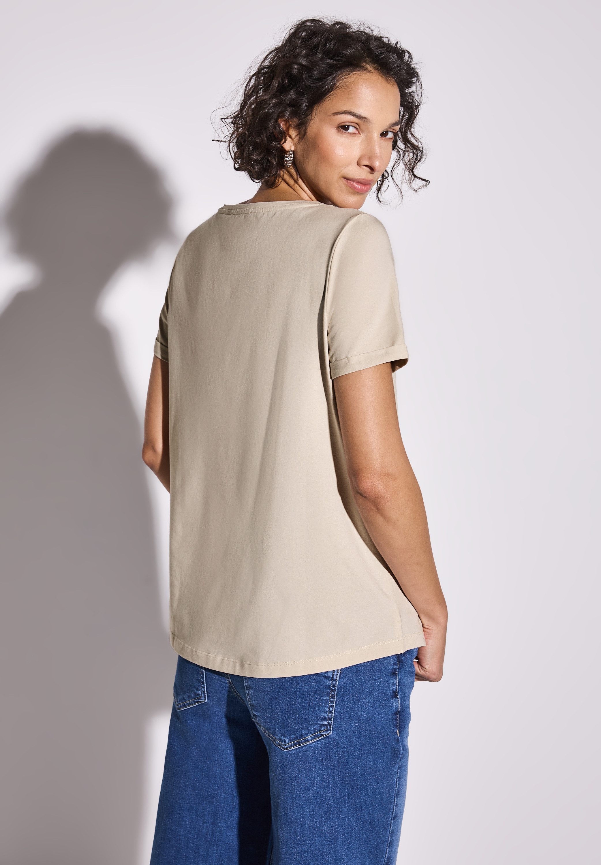 STREET ONE T-Shirt aus Baumwolle mit Stretchante günstig online kaufen