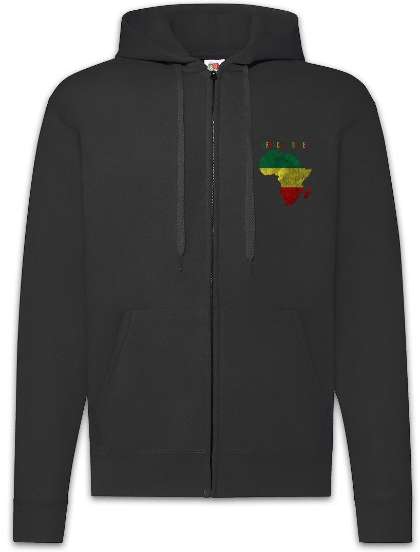 Sweatjacke Africa Unite Zipper Hoodie Reggae Music Jah Babylon Musikfari Bob