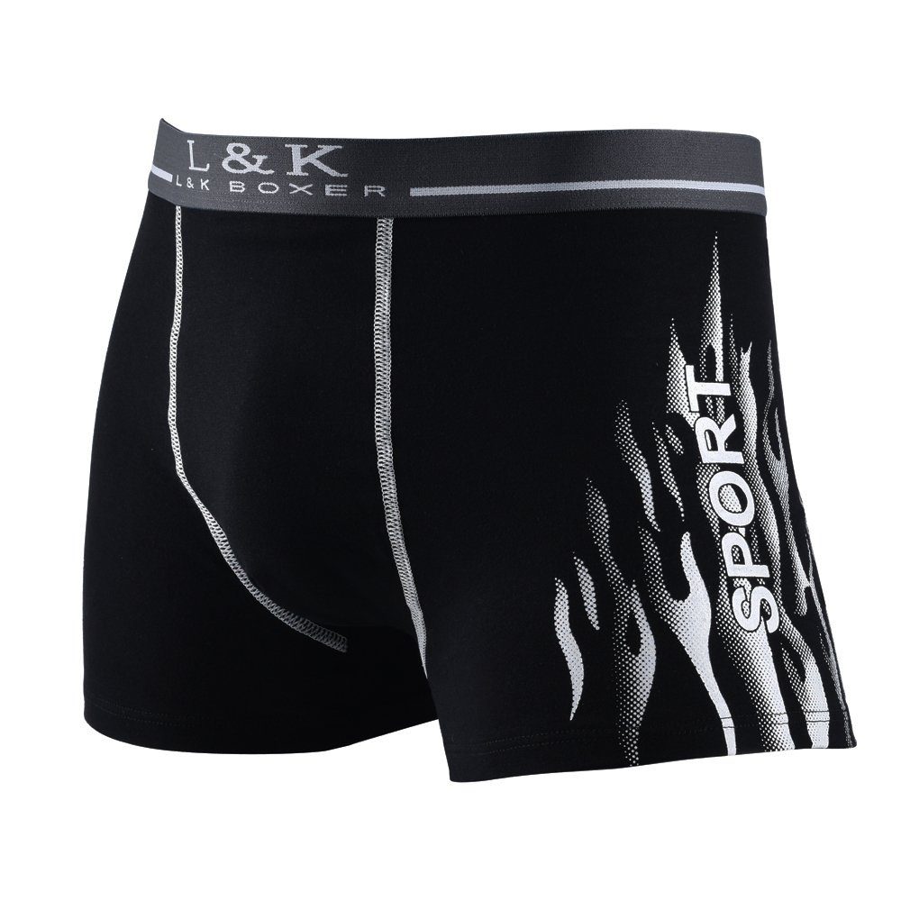 L&K Boxershorts 1104-1121 (10er-Pack) Herren Boxershorts mit tollem Motiven günstig online kaufen