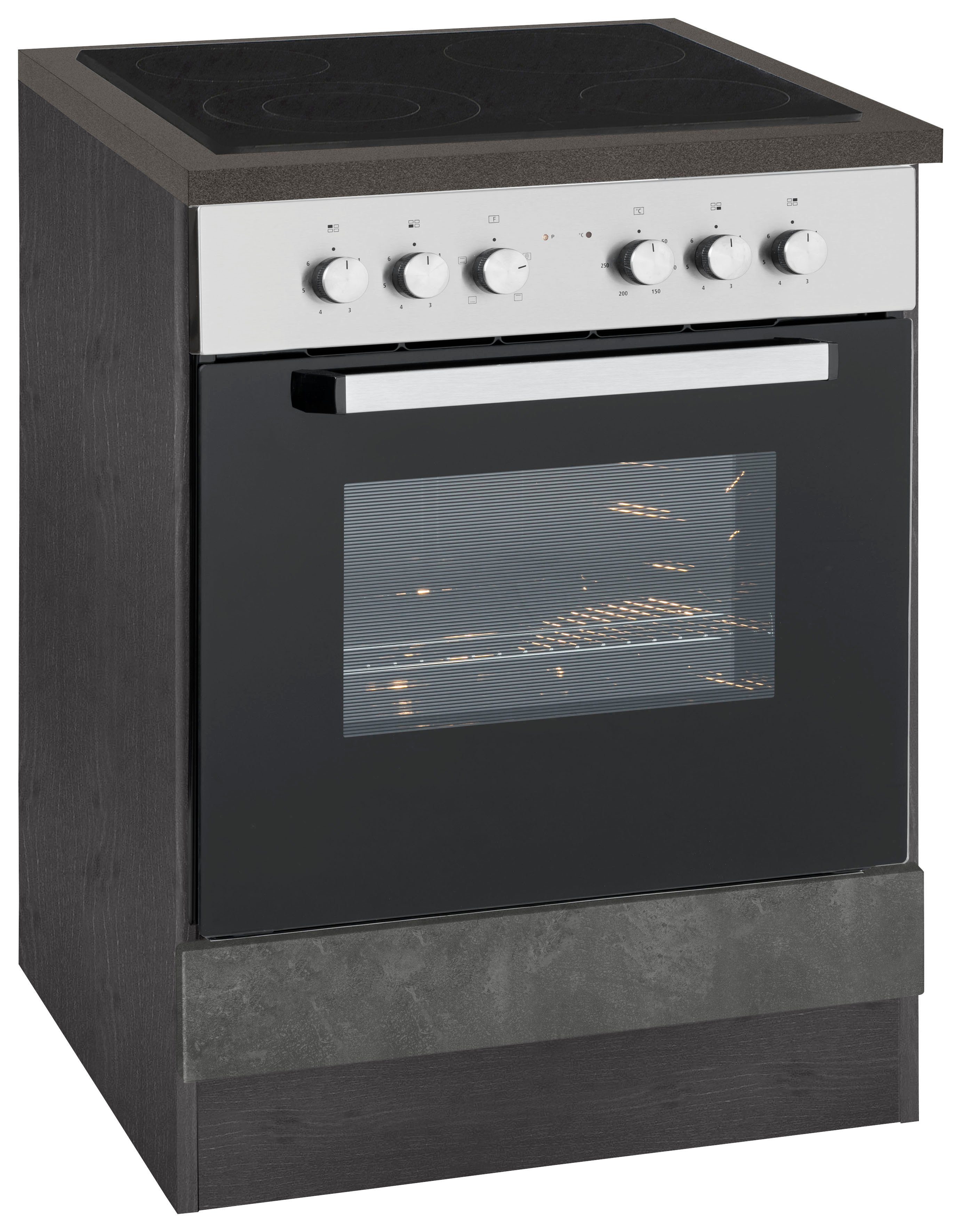 KOCHSTATION Herdumbauschrank KS-Tulsa 60 cm breit, für Einbau-Herdset