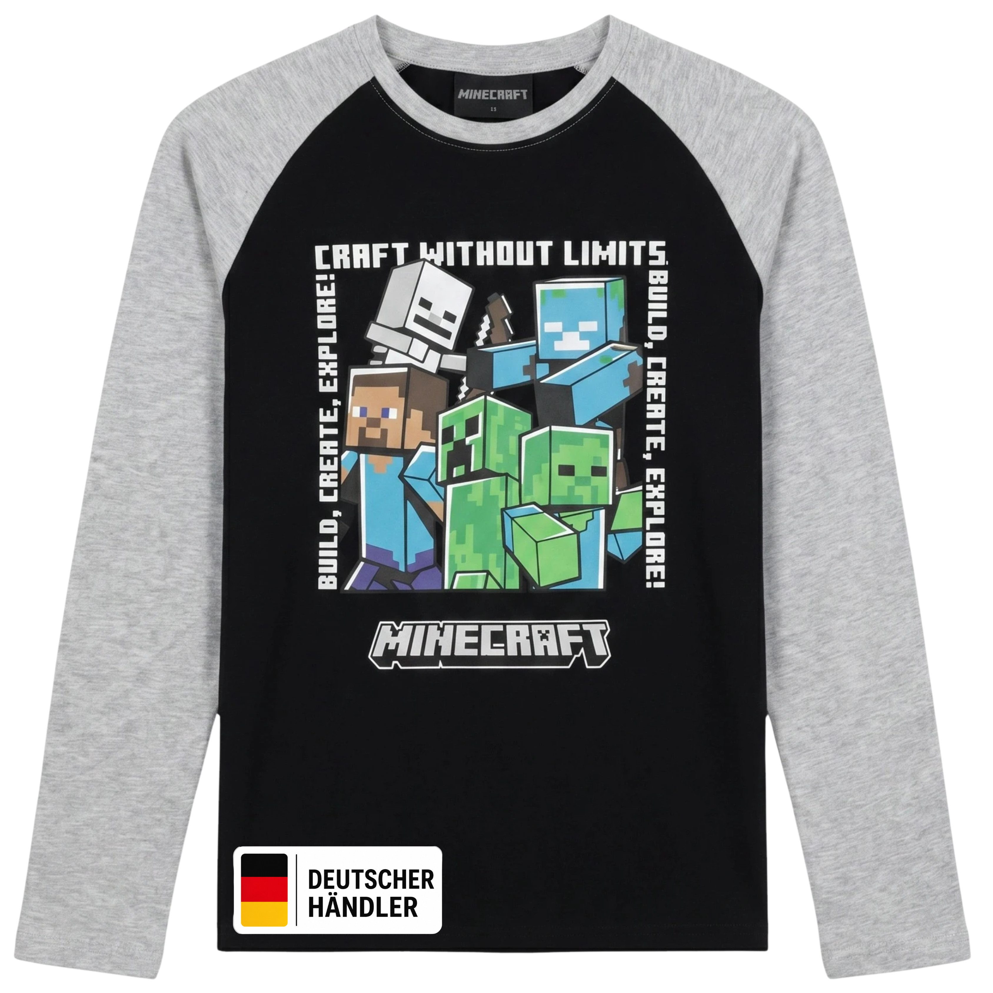 Minecraft Langarmshirt Minecraft Langarmshirt Jungen in verschiedenen Designs, Creeper Shirt