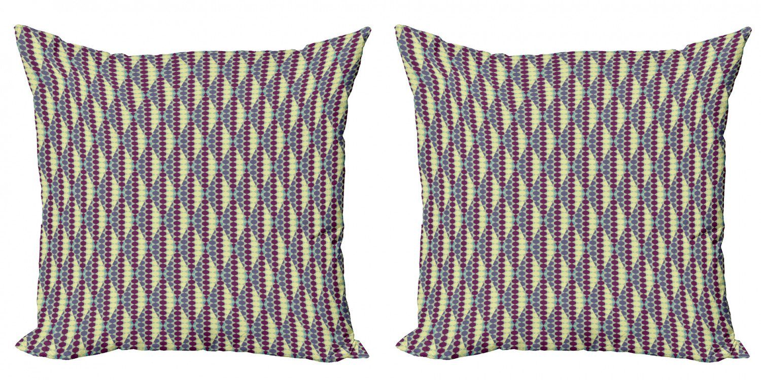 Kissenbezüge Modern Accent Doppelseitiger Digitaldruck, Abakuhaus (2 Stück), Retro abstrakte geometrische