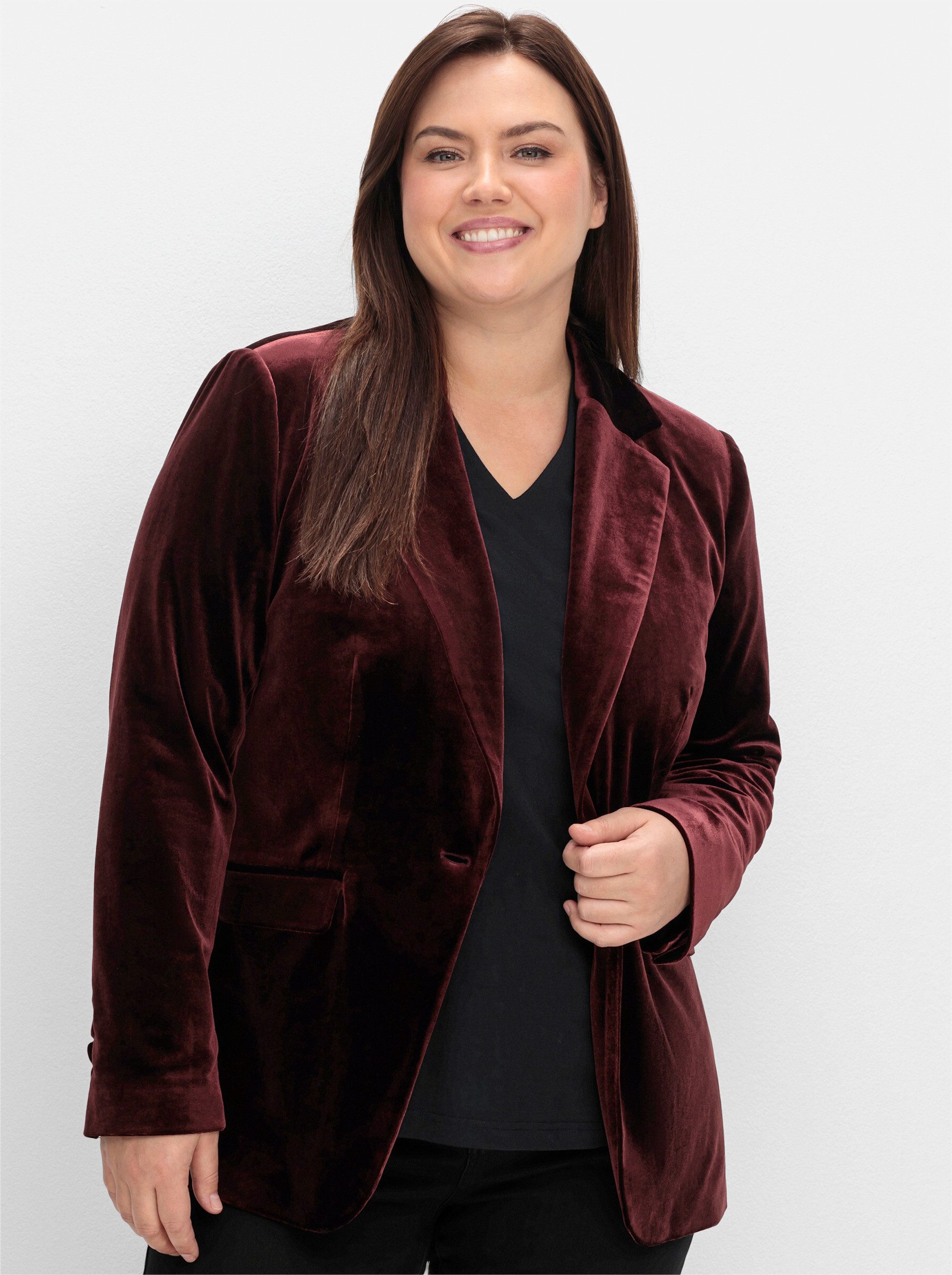 Sheego Blusenblazer Samtblazer günstig online kaufen