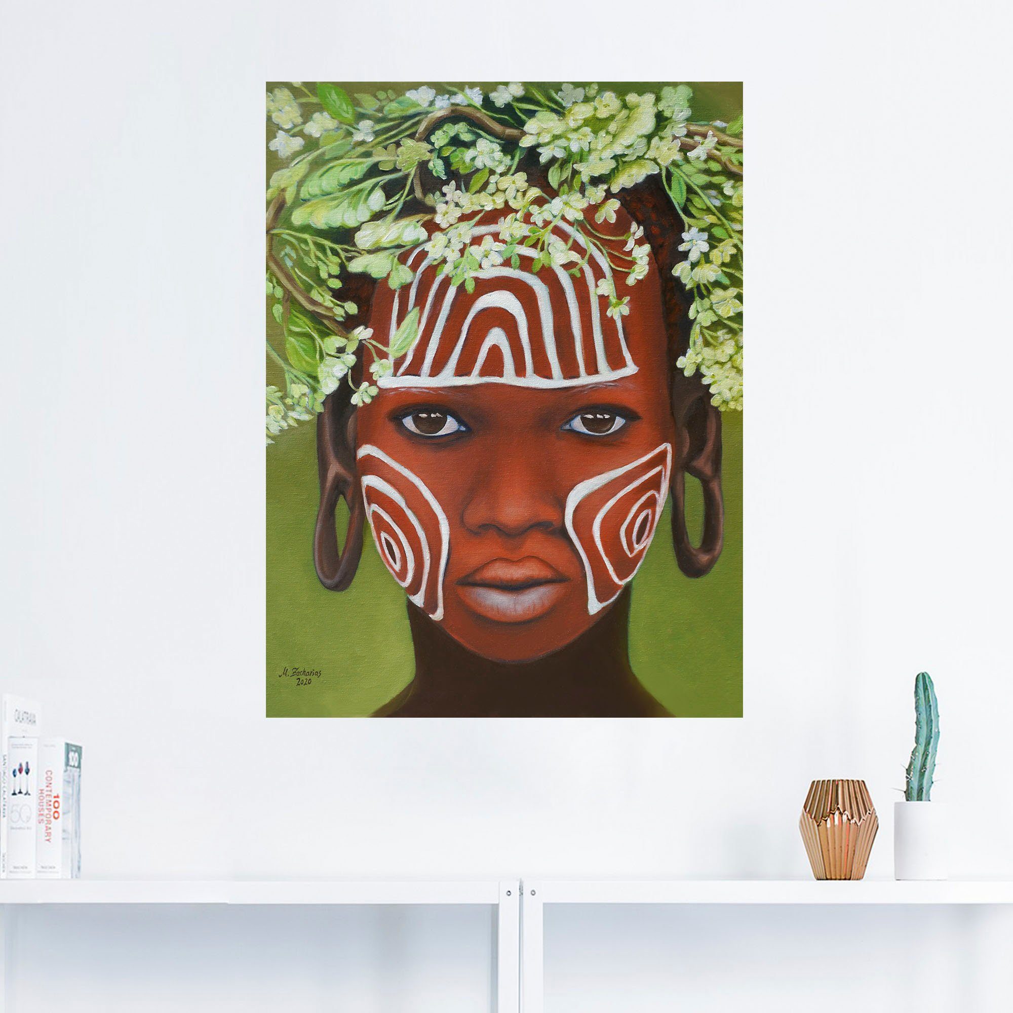 oder Artland Leinwandbild, von Bilder versch. in Alubild, Frauen Afrikanische Wandaufkleber Wandbild Größen als Schönheit, (1 St), Poster
