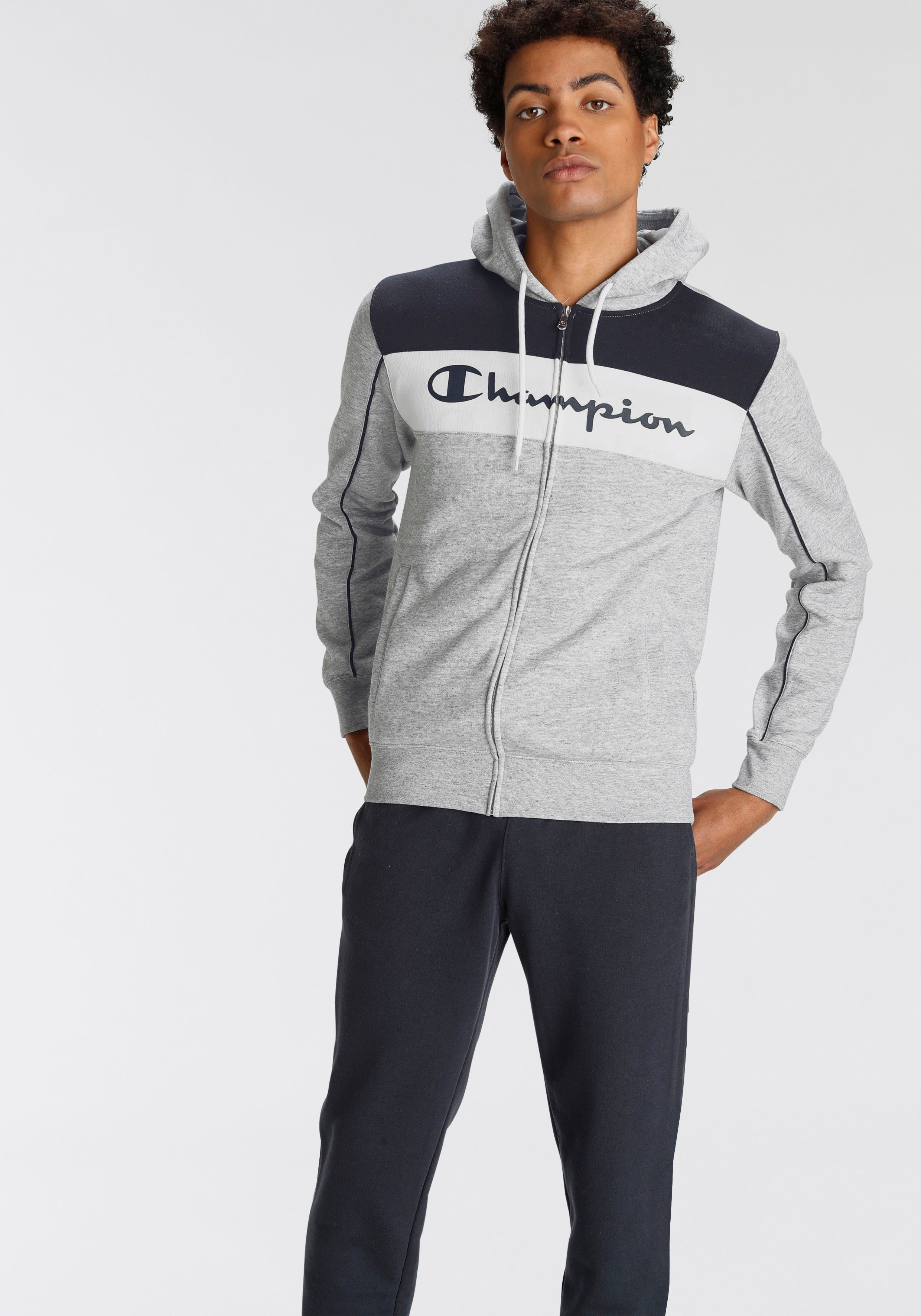 Champion Jogginganzug Hooded Full Zip Suit (2-tlg) grau