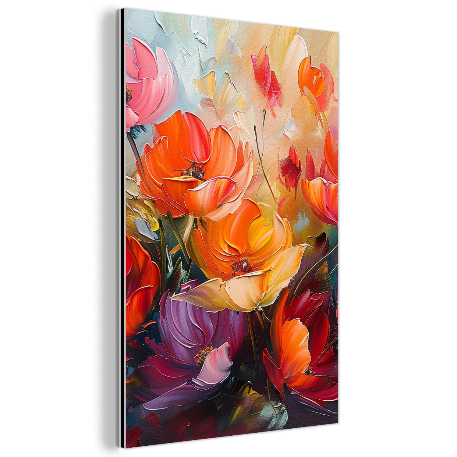 MuchoWow Metallbild Blumen - Bunt - günstig online kaufen