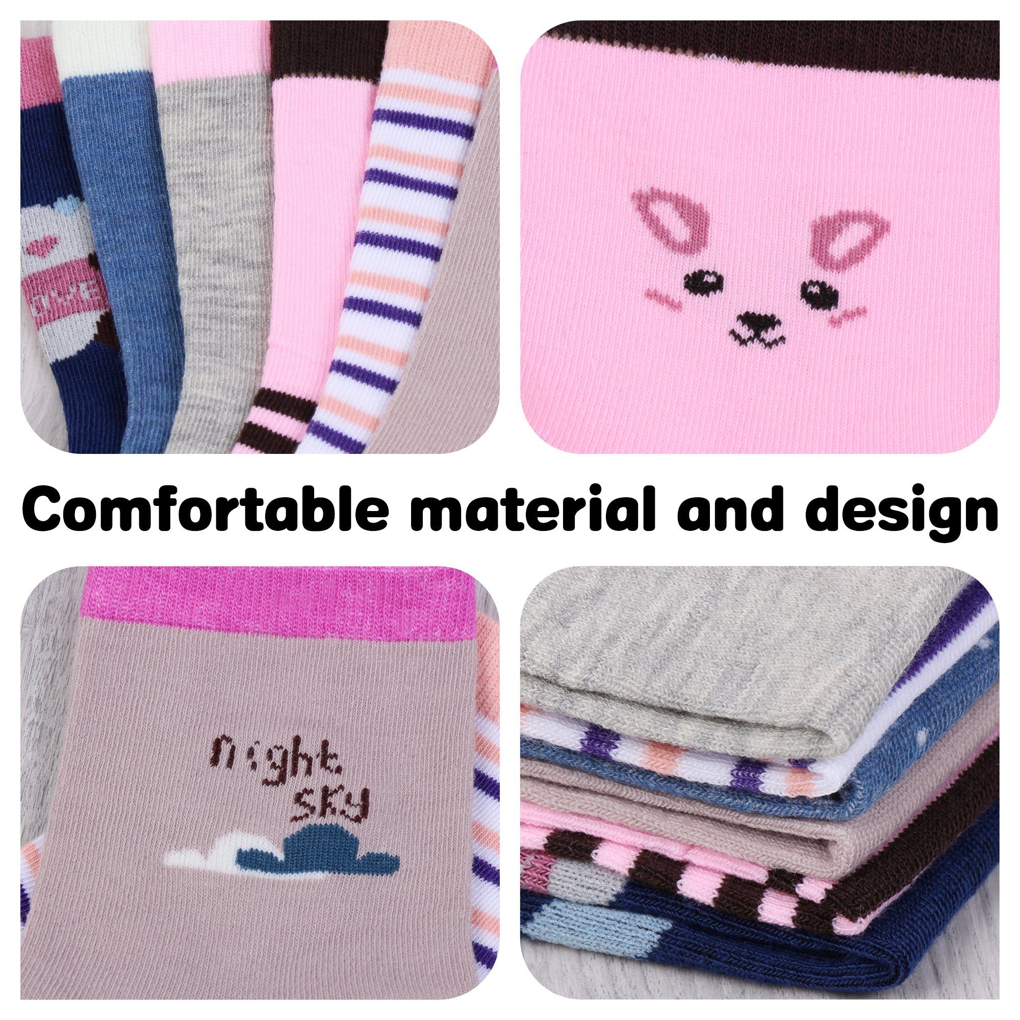 L&K-II Langsocken 2803-2809 (Beutel, 10/12 Paar) Mädchen Socken aus Baumwolle