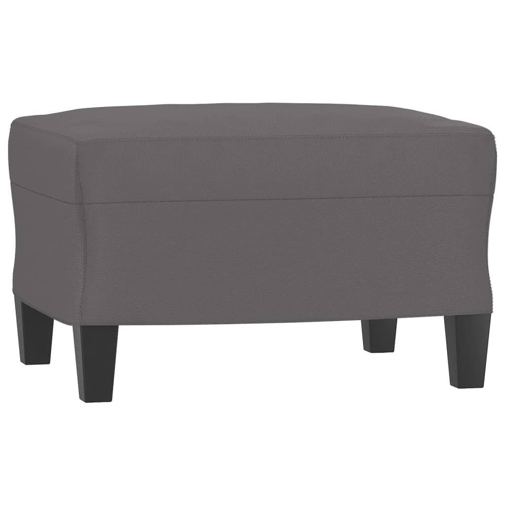 vidaXL Sofa Sessel mit Kunstleder 60 Grau Hocker cm