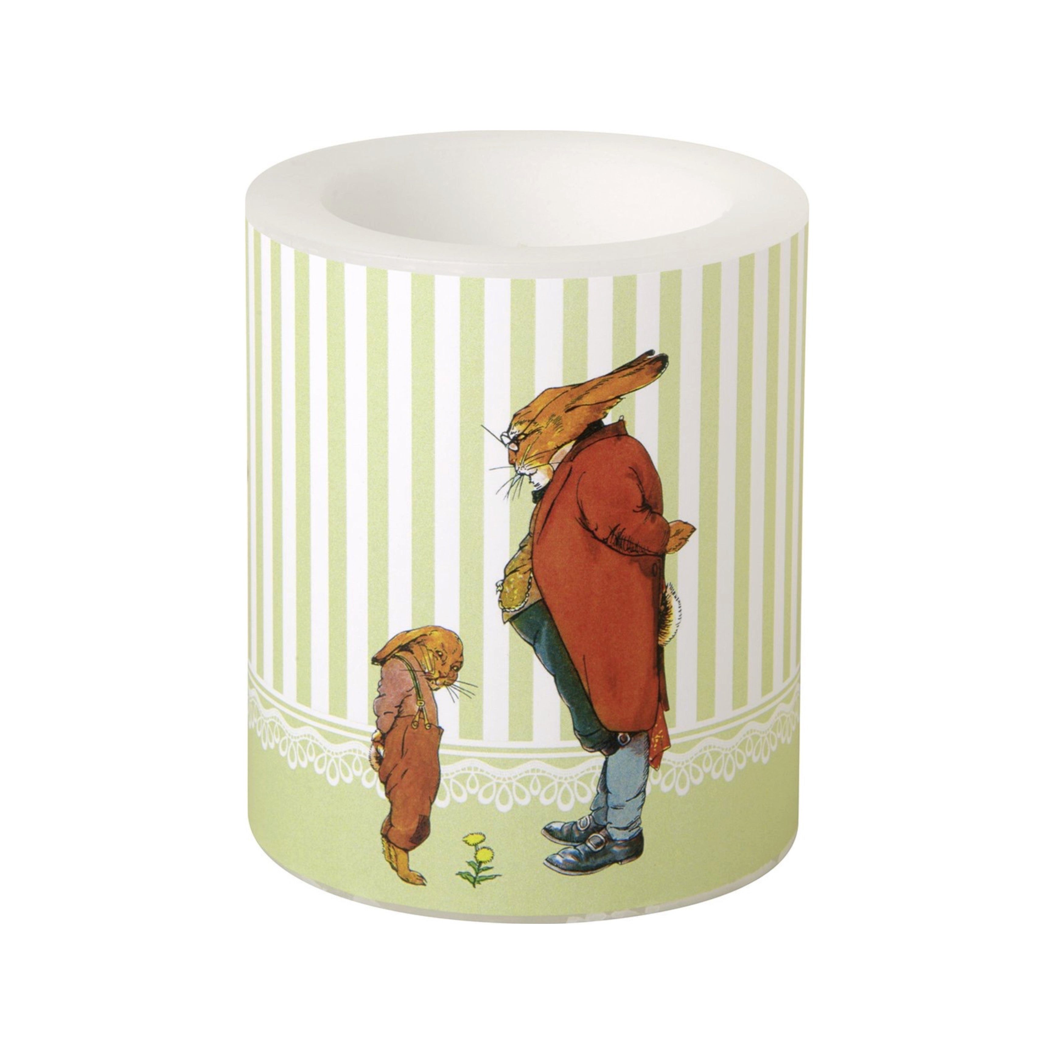 IHR Windlicht Windlicht-Kerze "Hasenlehrer mit Hasenmax" von ihr - Ostern Osterdekor