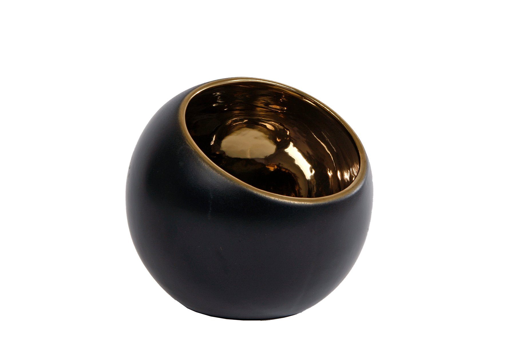 Teelichthalter Pia (Keramik,Farbe MaÃŸe M Van Teelichthalter Manen Van schwarz/gold, Manen