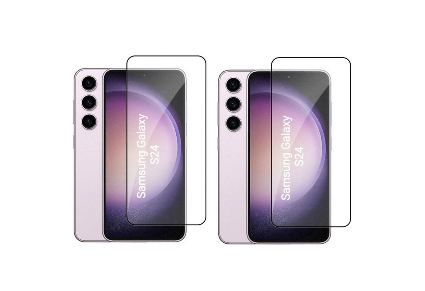 CLM-Tech Displayschutzglas für Samsung Galaxy S25 / S24, Panzerglas Folie - Anti-Fingerabdruck und kratzfest -, 2 Stück, Unterstützt Fingerabdruck-ID