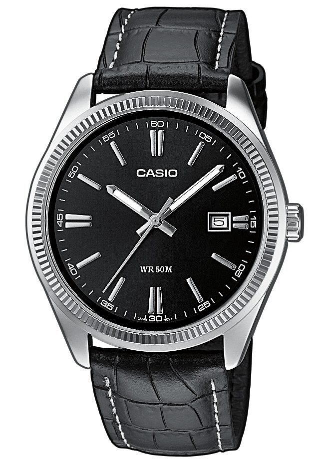 CASIO TIMELESS COLLECTION Quarzuhr MTP-1302PL-1AVEF, Armbanduhr, Herrenuhr, Damenuhr, analog, Datum, Lederarmband