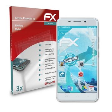 atFoliX Schutzfolie Displayschutzfolie für Ulefone Metal, (3 Folien), Ultraklar und flexibel