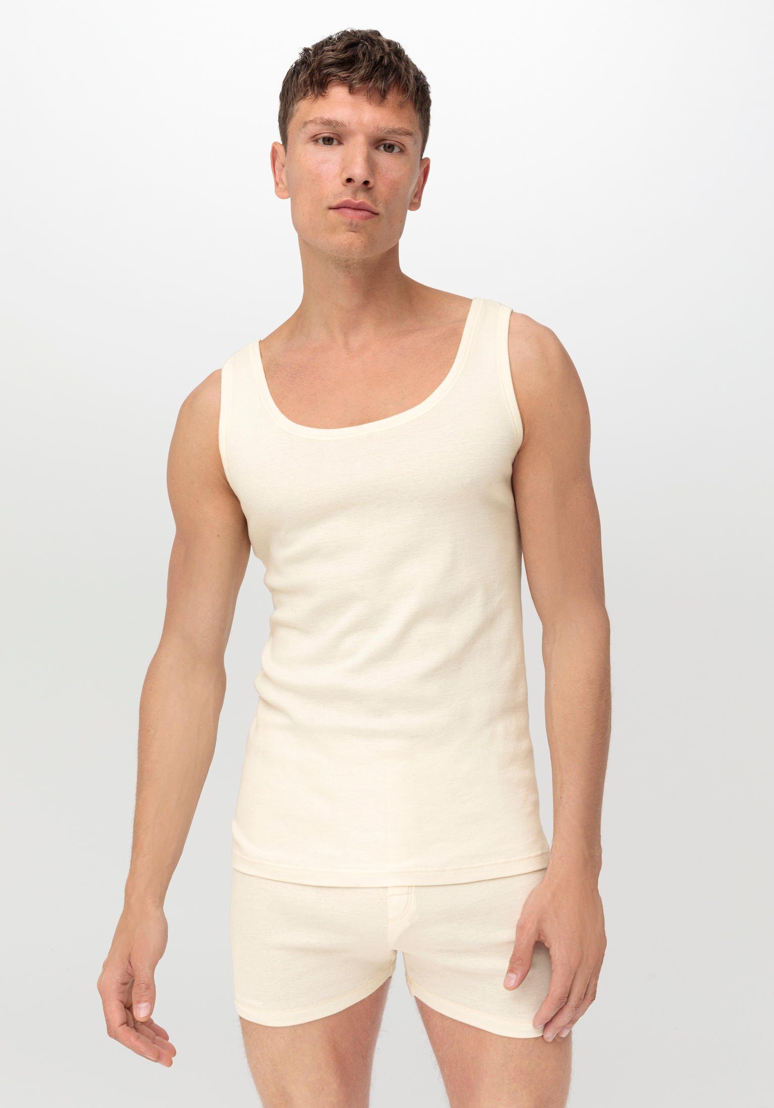 Hessnatur Unterhemd aus reiner Bio-Baumwolle, 2er-Pack