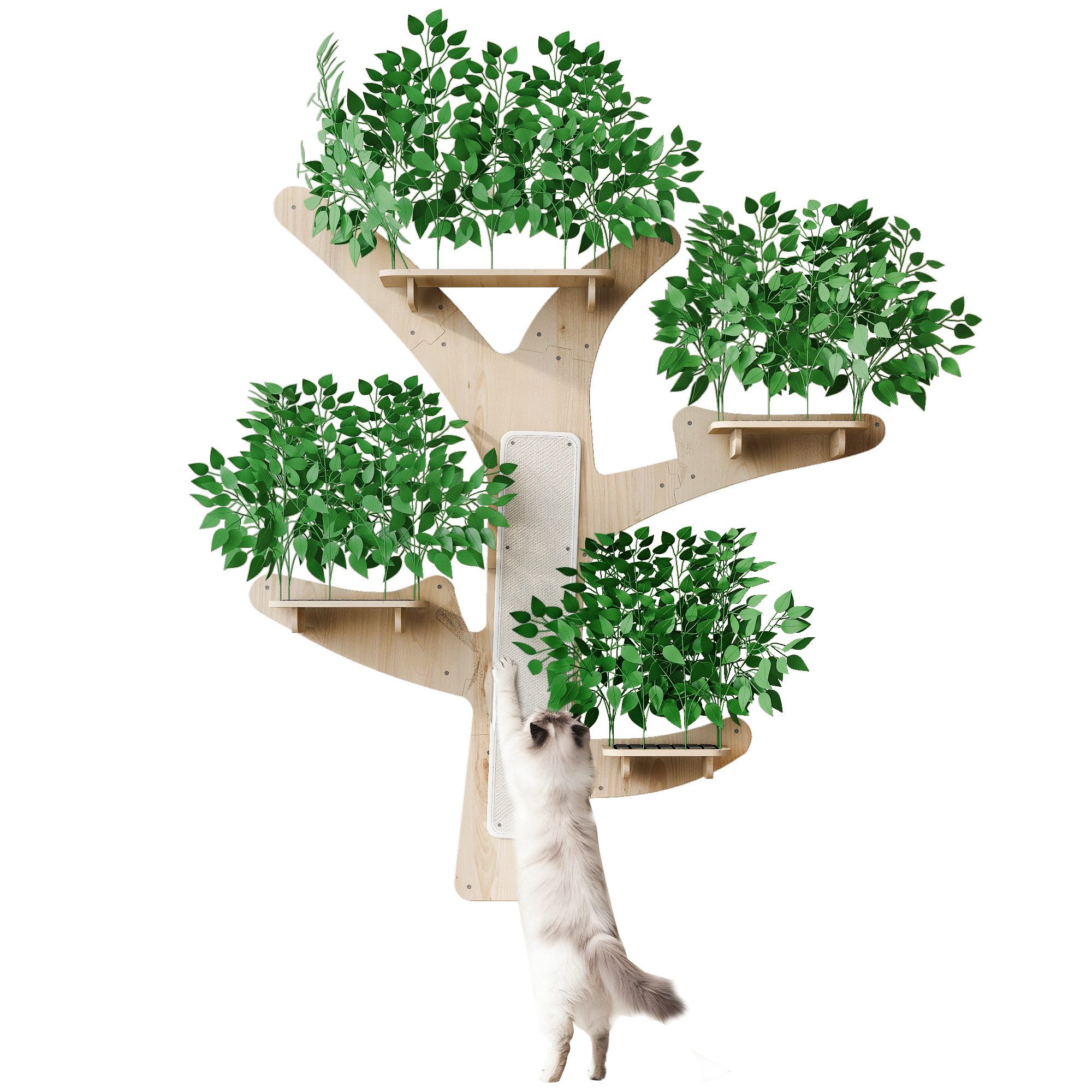 BlingBin Kratzbaum Wand-Kratzbaum in Baumform mit Kratzfläche & Plattformen, Dekorativ & stabil, 155×210 cm- katzen kletterwand,kratzbaum wand