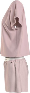 Tommy Hilfiger Underwear Shorty SS JERSEY PJ SET (Set, 2 tlg., Shirt+Shorts) Shirt uni, Shorts kariert, Logoschriftzug