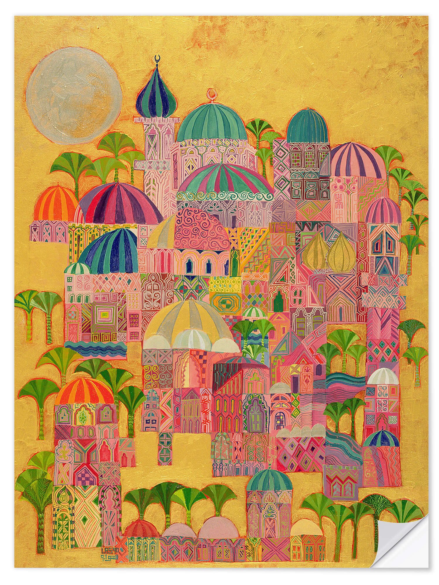 Posterlounge Wandfolie Laila Shawa, Die goldene Stadt, Orientalisches Flair Malerei