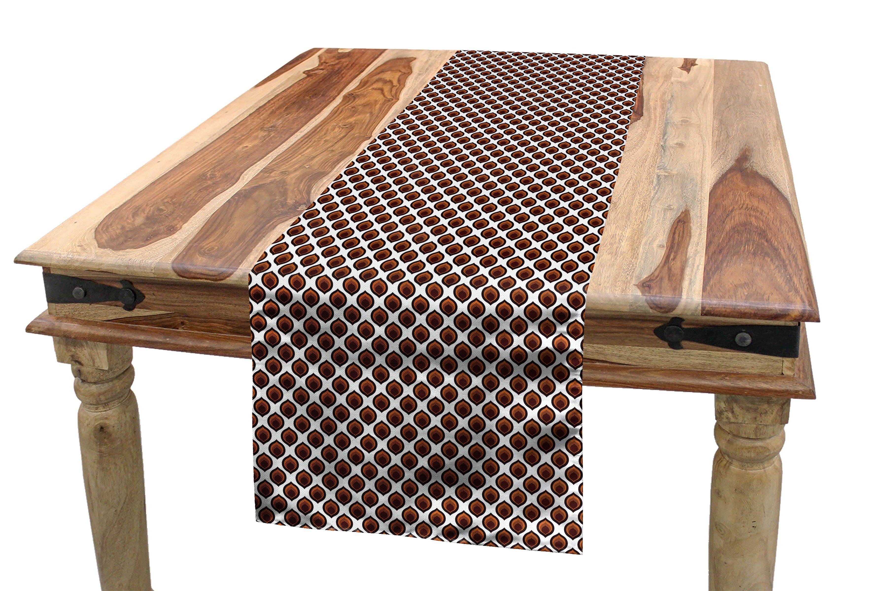 Abakuhaus Tischläufer Esszimmer Küche Rechteckiger Dekorativer Tischläufer, Abstrakt Traditionelle Oval Motiv