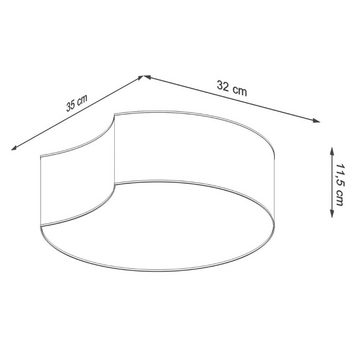 famlights Deckenleuchte, Deckenleuchte Cate in Weiß E27 2-flammig 320mm, keine Angabe, Leuchtmittel enthalten: Nein, warmweiss, Deckenlampe, Deckenbeleuchtung, Deckenlicht