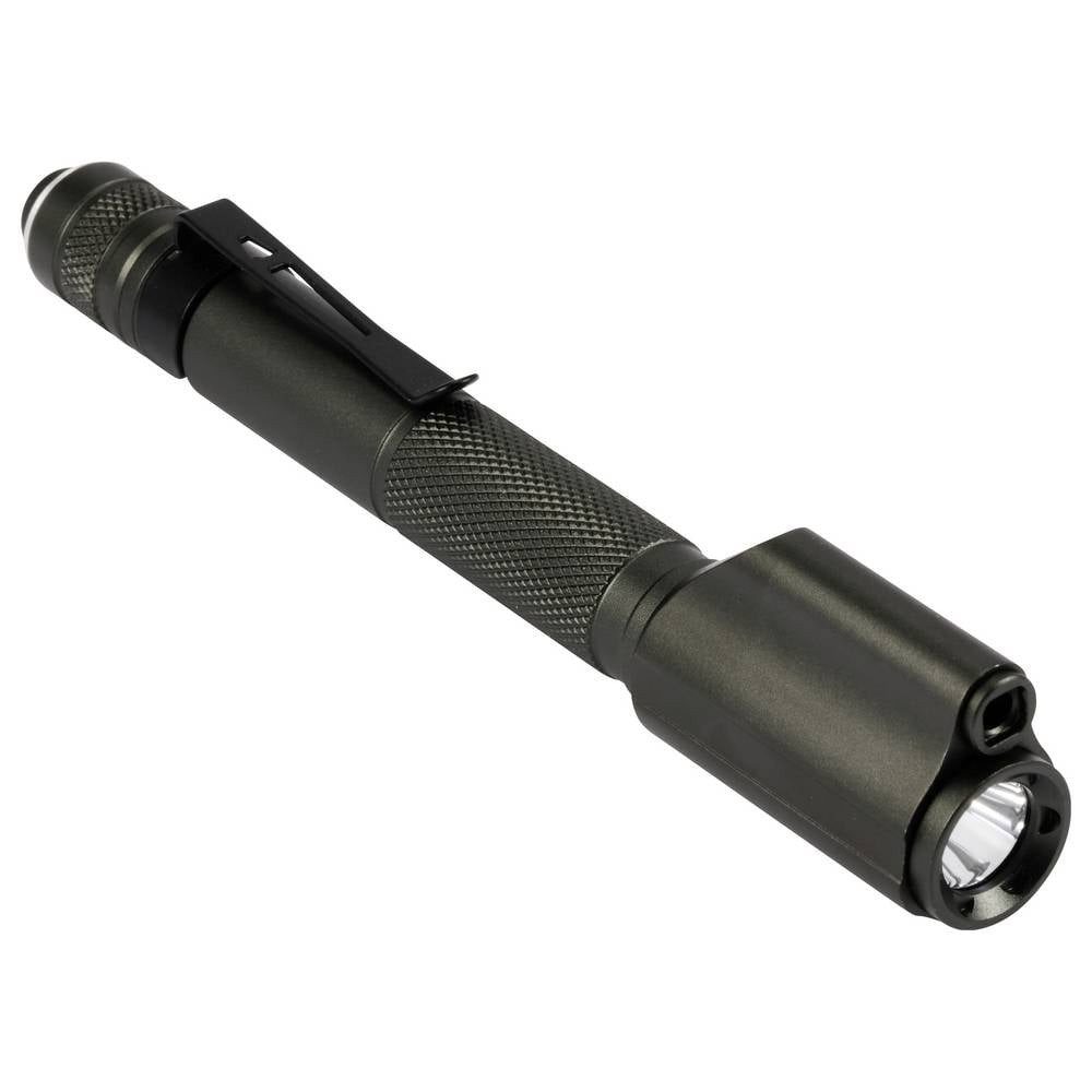 TOOLCRAFT LED Taschenlampe Penlight mit roter Laserpointer mit Gürtelclip batteriebetrieben 150, mit Gürtelclip