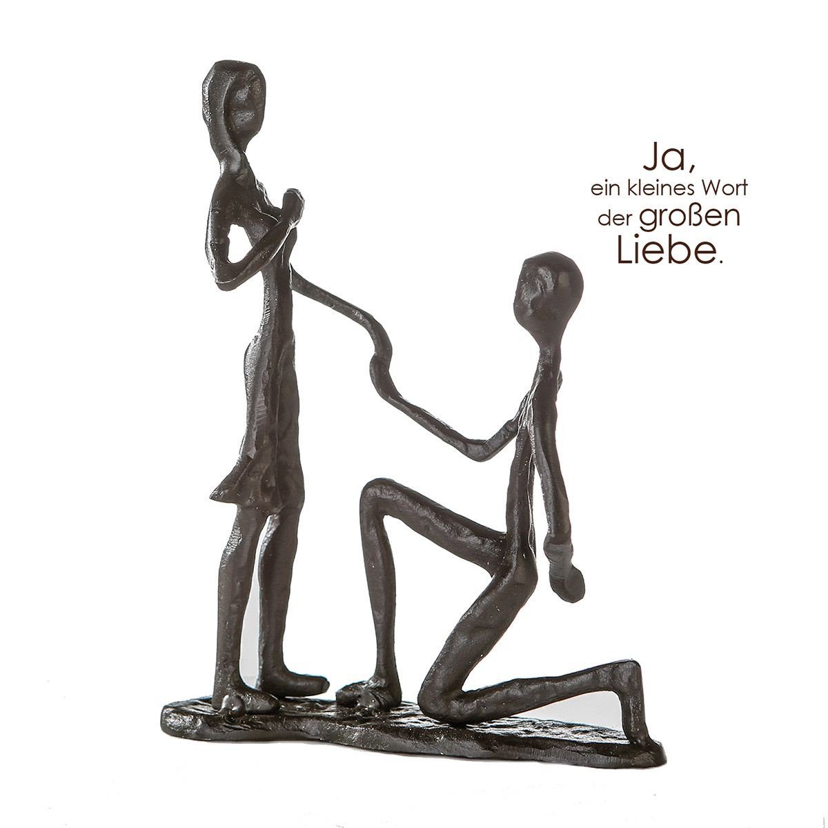 Dekoobjekt Eisen Skulptur Marry Me Heiratsantrag mit Spruchanhänger