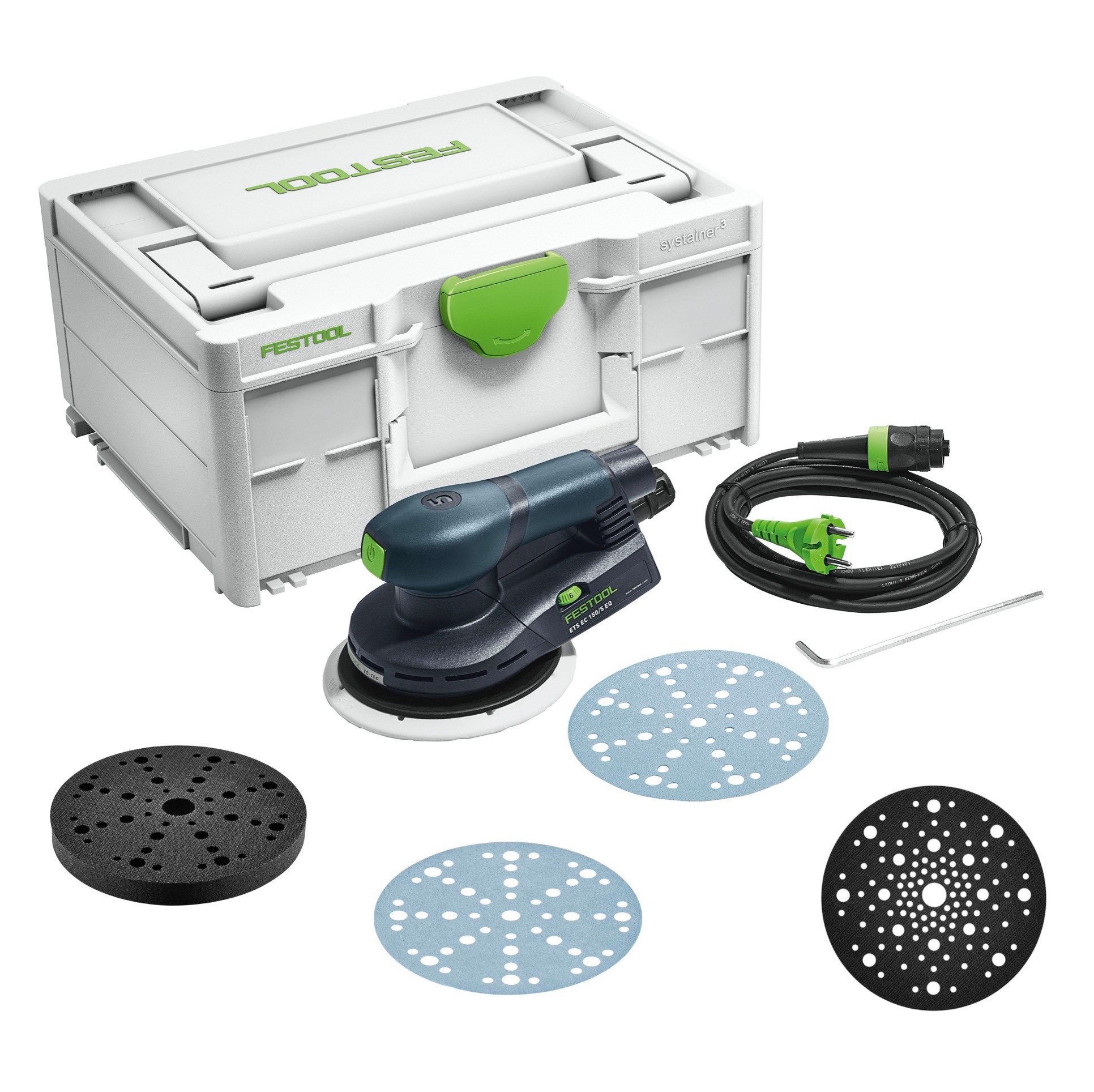 FESTOOL Exzenterschleifer ETS EC 150/5 EQ-Plus Exzenterschleifer 400 W 150 mm Brushless + 250x