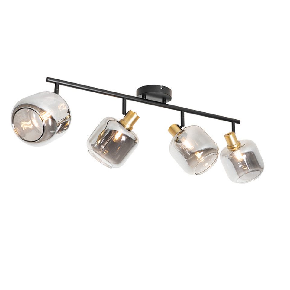 Qazqa LED Aufbaustrahler Zuzanna, ohne Leuchtmittel, E14, Grau, Modern, Gla günstig online kaufen