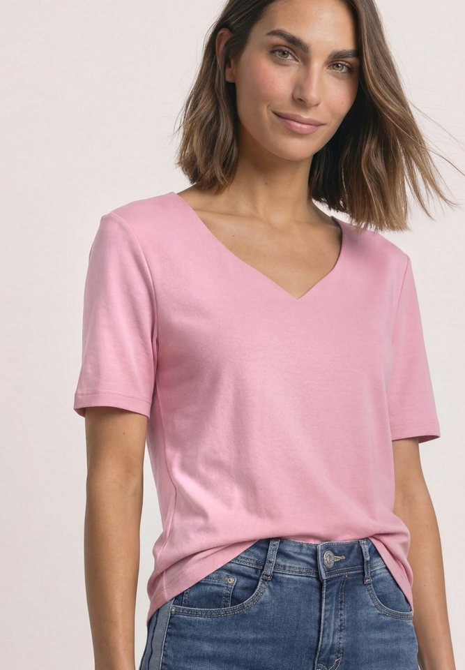 STREET ONE T-Shirt Style Ada Sommershirt mit Herzausschnitt