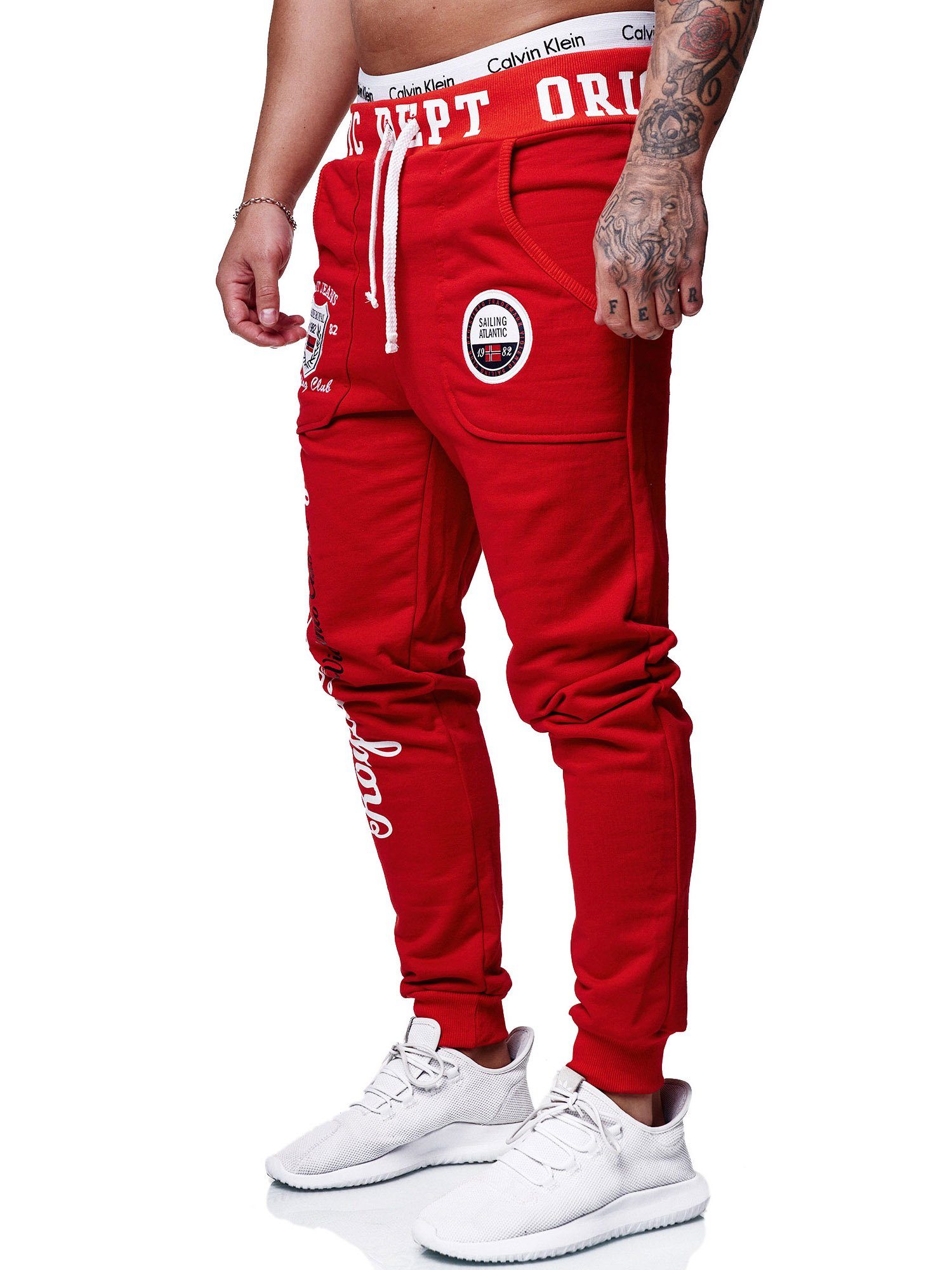 Code47 Jogginghose Herren Jogginghose Sporthose Männer Trainingshose Sweatpants 601 (1-tlg) Rot