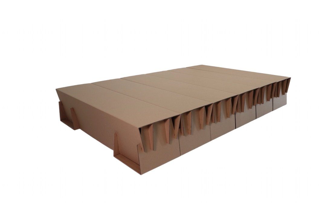 Kartonmöbel Shop Bettgestell Bettgestell, Einzelbett, Эко-товарes Pappbett (Bett), Das Bett kann durch ein Zusatzmodull auf 2,3m verlängert werden.